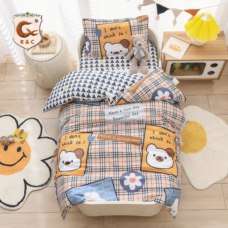 Pure Cotton Cartoon Printed Duvet Cover Kids Bedding Set Full Size Bedding