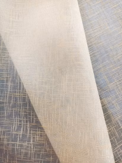 Cortina de tela transparente 100% poliéster de moda